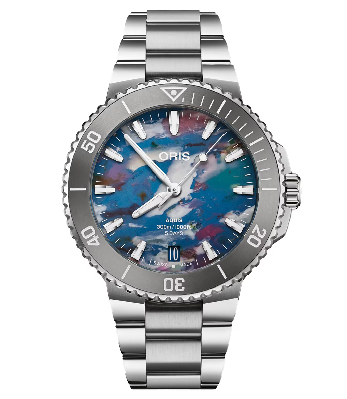 Oris Aquis Date Upcycle Calibre 400 Watch with Stainless Steel Bracelet